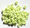 100 3x7mm Rough Cut Chalk Lime Glass Spacer Beads